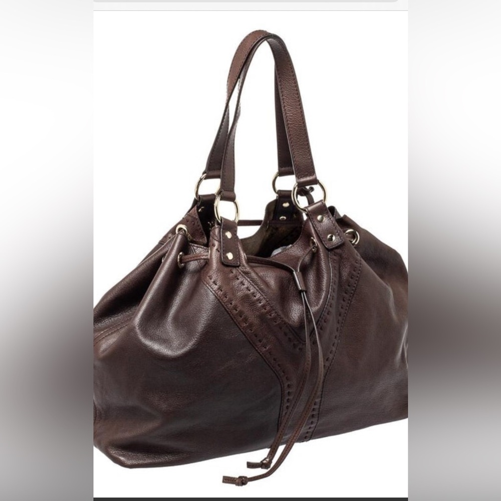Authentic Yves Saint Laurent reversible tote. Bronze/Brown